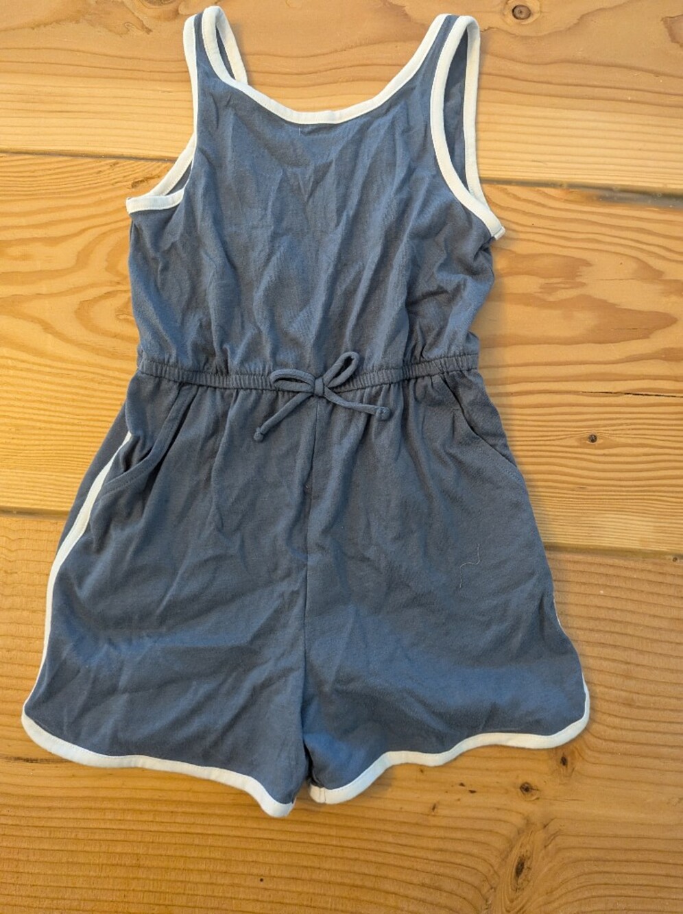 NWT wonder nation Blue Romper with White Trim